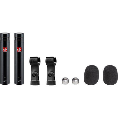 SE Electronics SE7 Small Diaphragm Cardioid Condenser Microphone with Clip – front view