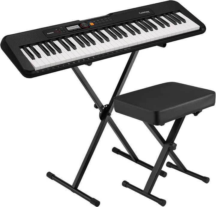 Casio CT-S200BK 61-Key Portable Keyboard (with Stand and Bench) - Electric Pianos