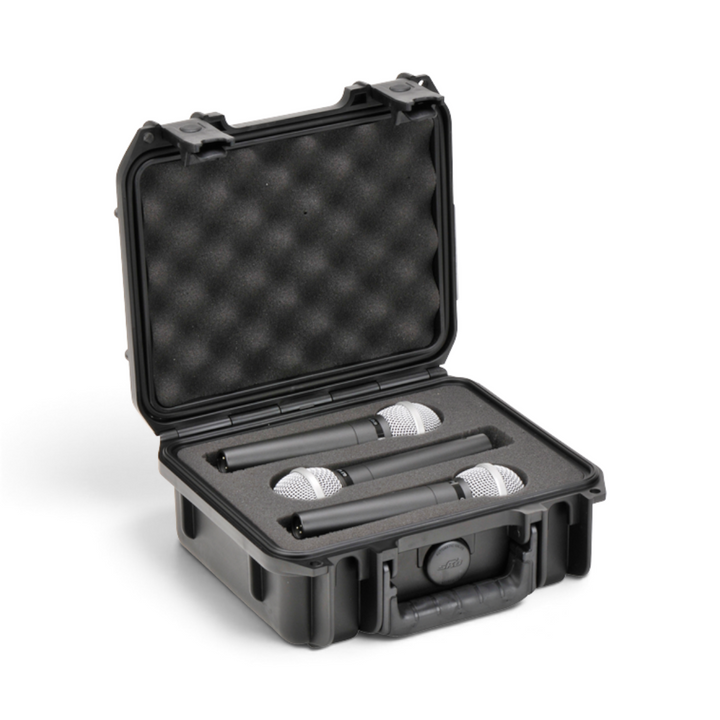 SKB SKB iSeries 0907-3 Three Mic Case (Black, Pre-Cut Foam) - Microphone Cases