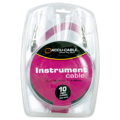 ADJ Instrument Cable with 1/4in Mono to 1/4in Mono - 10ft