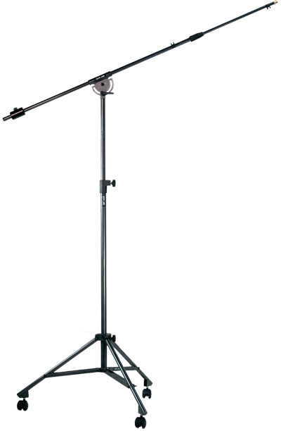 Quik Lok A50BK-AM Tripod Studio Boom Stand with Casters - Microphone Stands & Arms