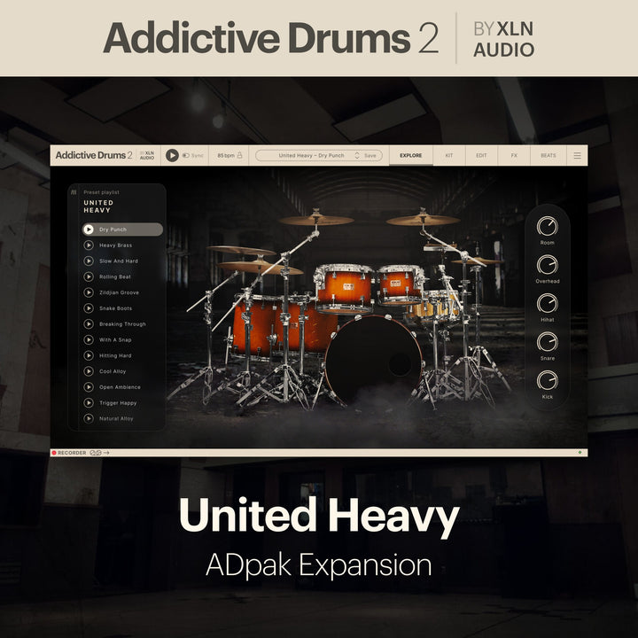 XLN Audio Addictive Drums 2: United Heavy ADpak