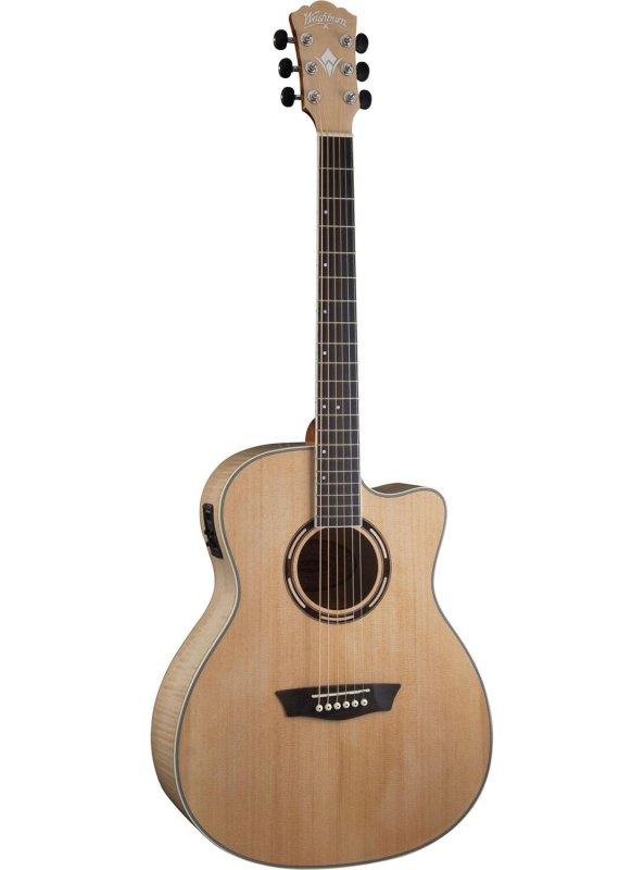 Washburn Apprentice AG40CE Grand Auditorium Cutaway Acoustic-Electric Guitar (Natural)