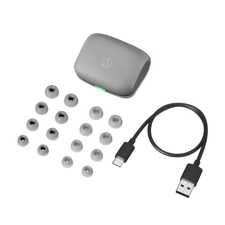 Audio-Technica Consumer ATH-TWX7 Noise-Canceling True Wireless Earbuds (Grey)