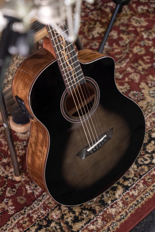 Washburn Bella Tono Vite S9V Studio Cutaway Acoustic-Electric Guitar (Gloss Charcoal Burst)