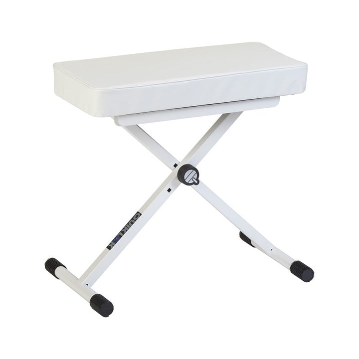 Quik Lok BX8WH Height Adjustable Small Bench with Thick Cushion (White) - Seating