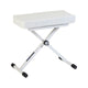 Quik Lok BX8WH Height Adjustable Small Bench with Thick Cushion (White) - Seating