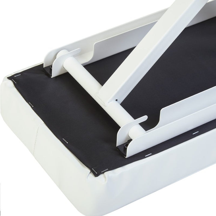 Quik Lok BX8WH Height Adjustable Small Bench with Thick Cushion (White) - Seating