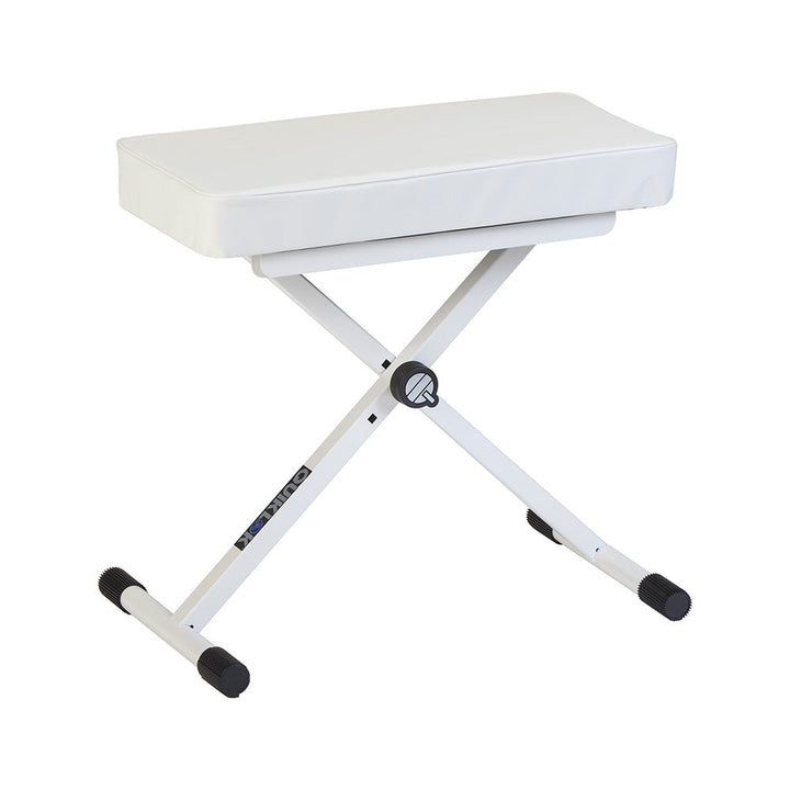 Quik Lok BX8WH Height Adjustable Small Bench with Thick Cushion (White) - Seating
