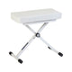 Quik Lok BX8WH Height Adjustable Small Bench with Thick Cushion (White) - Seating