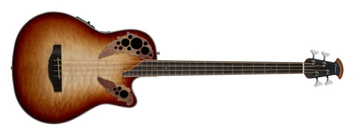 Ovation Celebrity Elite Plus CEB44X Mid Cutaway 4-String Acoustic-Electric Bass (Cognac Burst)