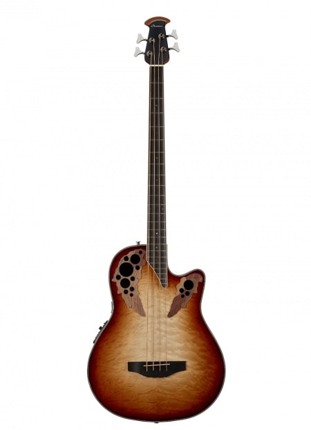 Ovation Celebrity Elite Plus CEB44X Mid Cutaway 4-String Acoustic-Electric Bass (Cognac Burst)