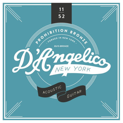 D'Angelico Prohibition Bronze Acoustic Guitar Strings (Light 11-52)