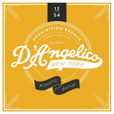 D'Angelico Prohibition Bronze Acoustic Guitar Strings (Medium Light 12-54)