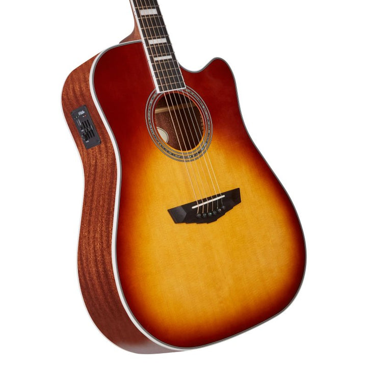D'Angelico Premier Bowery Acoustic-Electric Guitar (Iced Tea Burst)