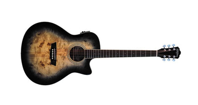 Washburn Deep Forest Burl ACE Grand Auditorium Cutaway Acoustic-Electric Guitar (Black Fade)