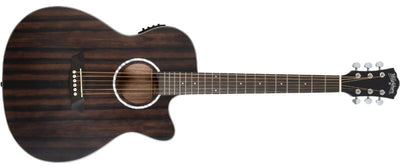 Washburn Deep Forest Ebony ACE Auditorium Cutaway Acoustic-Electric Guitar (Striped Ebony)