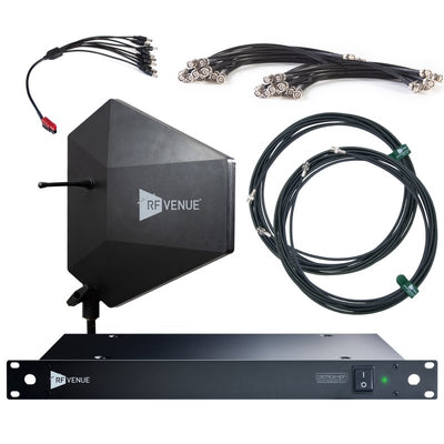 RF Venue 9-Channel Wireless Microphone Upgrade Pack with Diversity Fin IPX Antenna, Black