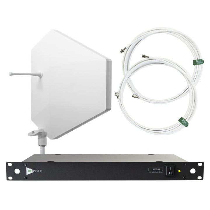 RF Venue 4-Channel Wireless Microphone Upgrade Pack with Diversity Fin IPX Antenna, White