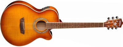 Washburn Festival EA15 Mini Jumbo Cutaway Acoustic-Electric Guitar (Ice Tea Burst)