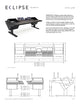 Argosy Eclipse for S1x4+D, 8sp Rack Left, Desk Right, Mahogany EPs, Black legs