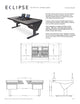 Argosy Eclipse for S4, 3 Foot Wide, Desk Left & Right, Mahogany EPs, Black legs