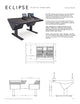Argosy Eclipse for S4, 3 Foot Wide, Desk Left, Nothing Right, Mahogany EPs, Black legs