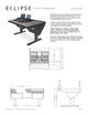 Argosy Eclipse for S4, 3 Foot Wide, Nothing Left, Desk Right, Black EPs, Black legs