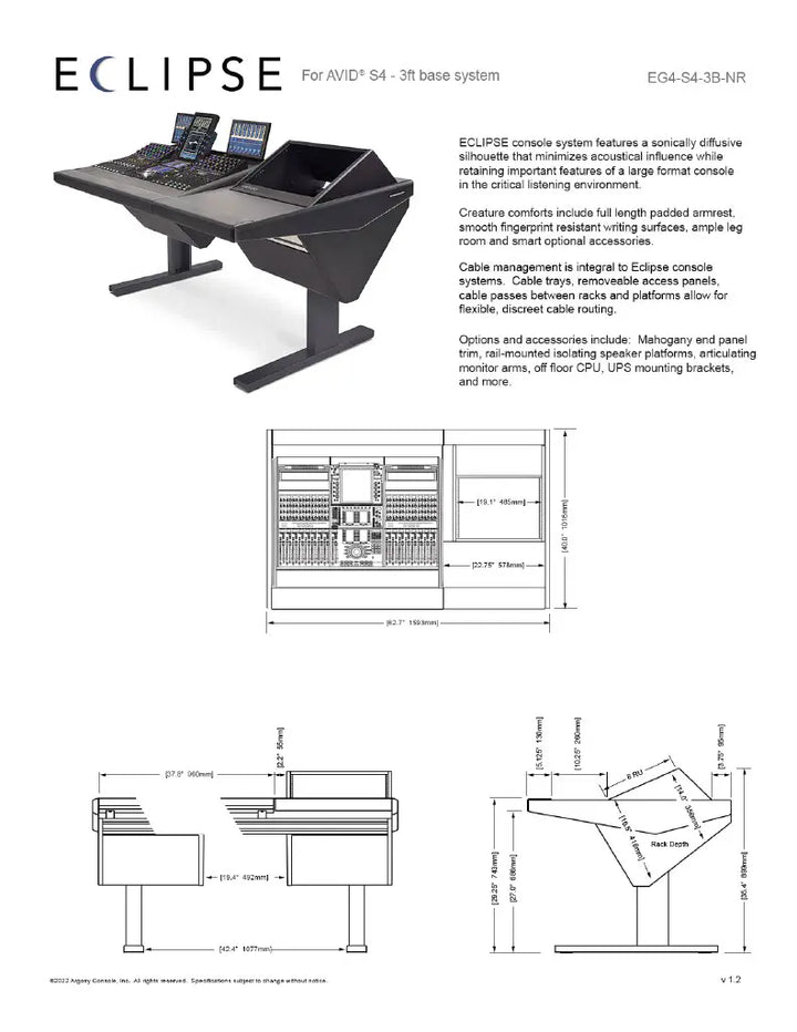 Argosy Eclipse for S4, 3 Foot Wide, Nothing Left, 8sp Rack Right, Black EPs, Black legs