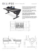 Argosy Eclipse for S4, 3 Foot Wide, 8sp Rack Left, Desk Right, Black EPs, Black legs