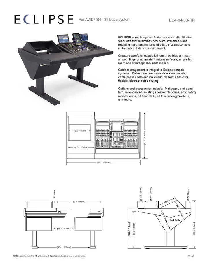 Argosy Eclipse for S4, 3 Foot Wide, 8sp Rack Left, Nothing Right, Black EPs, Black legs