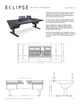 Argosy Eclipse for S4, 4 Foot Wide, Desk Left & Right, Mahogany EPs, Black legs