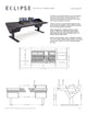 Argosy Eclipse for S4, 4 Foot Wide, Desk Left, 8sp Rack Right, Mahogany EPs, Black legs