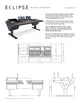 Argosy Eclipse for S4, 4 Foot Wide, Rack Left, Desk Right, Black EPs, Black legs