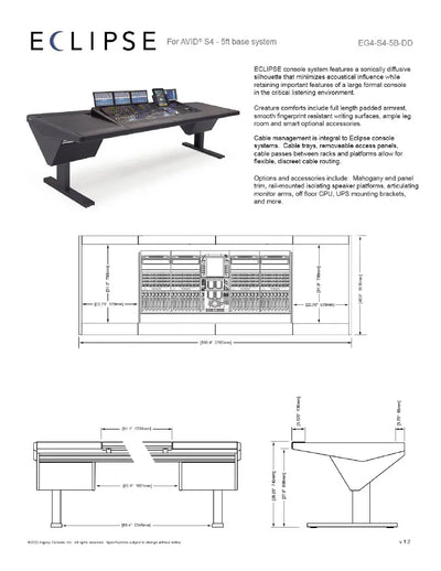 Argosy Eclipse for S4, 5 Foot Wide, Desk Left & Right, Mahogany EPs, Black legs