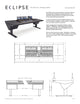 Argosy Eclipse for S4, 5 Foot Wide, Desk Left & Right, Mahogany EPs, Black legs
