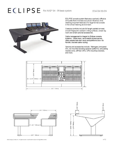Argosy Eclipse for S4, 5 Foot Wide, Desk Left, Nothing Right, Black EPs, Black legs