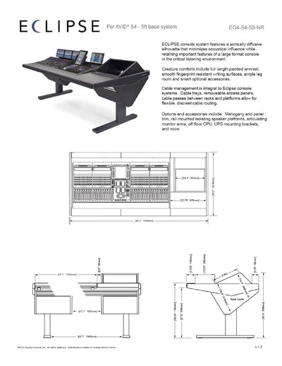 Argosy Eclipse for S4, 5 Foot Wide, Nothing Left, 8sp Rack Right, Mahogany EPs, Black legs