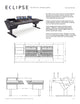 Argosy Eclipse for S4, 5 Foot Wide, Rack Left, Desk Right, Black EPs, Black legs