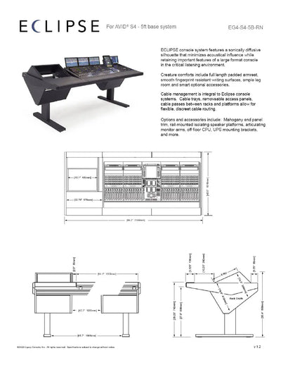 Argosy Eclipse for S4, 5 Foot Wide, 8sp Rack Left, Nothing Right, Mahogany EPs, Black legs