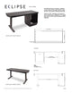 Argosy Eclipse Edit Desk w/no Rack, Black EPS, Black legs