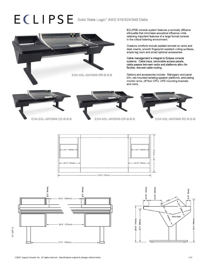 Eclipse for SSL Delta AWS 924 & 948, 8sp Rack Left, 8sp Rack Right, Black End Panels, Black legs (2)