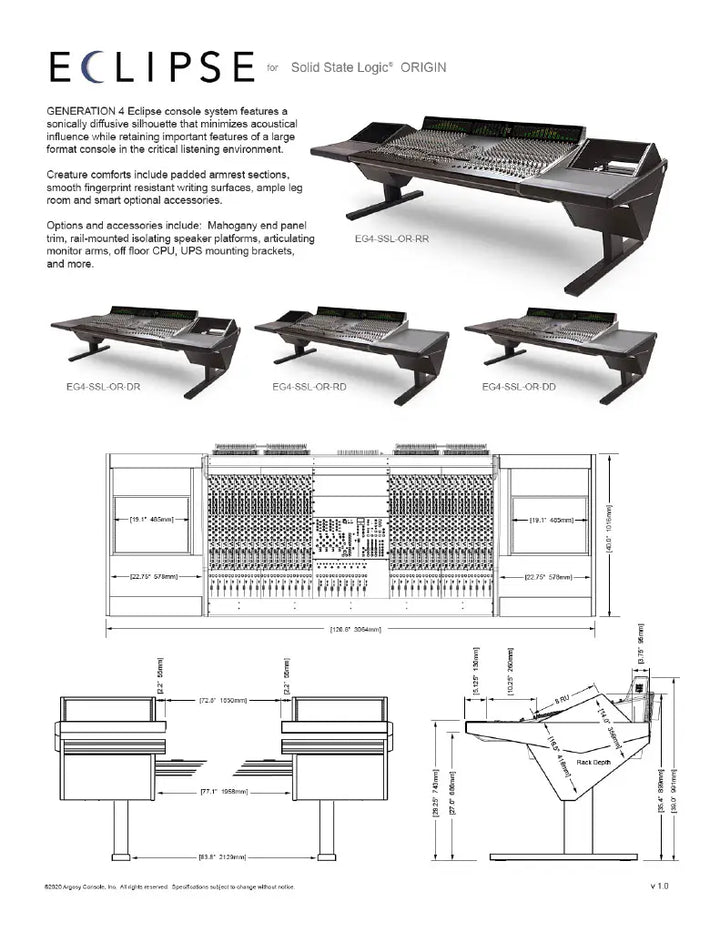 Eclipse for SSL Origin 32, 8sp Rack Left, 8sp Rack Right, Mah End Panels, Black legs (3)