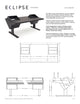 Argosy Eclipse Universal Workstation w/Rack Left & Right, 960mm Center Desk, Mahogany EPs, Black legs