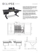Argosy Eclipse for S6, 3 Bucket Wide, Desk Left & Right, Mahogany EPs, Black legs
