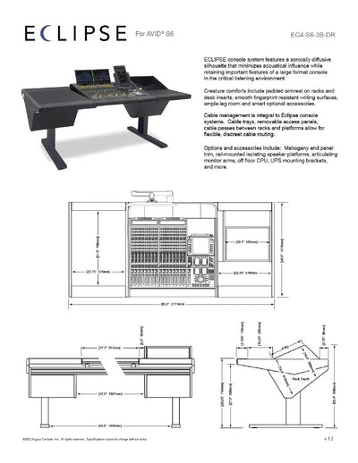 Argosy Eclipse for S6, 3 Bucket Wide, Desk Left, 8sp Rack Right, Black EPs, Black legs