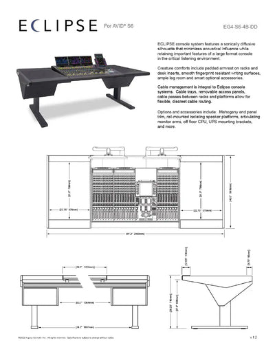 Argosy Eclipse for S6, 4 bucket wide, Desk Left, Desk Right, Black EPs, Black legs