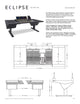 Argosy Eclipse for S6, 4 bucket wide, Desk Left, Desk Right, Black EPs, Black legs