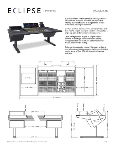 Argosy Eclipse for S6, 4 bucket wide, Rack Left, Desk Right, Black EPs, Black legs