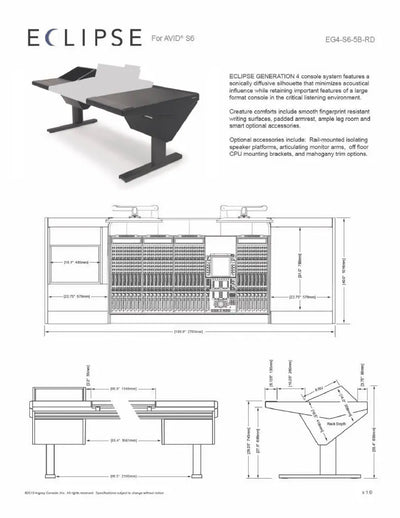 Argosy Eclipse for S6, 5 bucket wide, Rack Left, Desk Right, Black EPs, Black legs